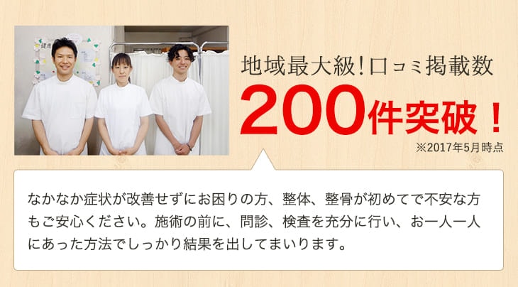 口コミ件数200件突破